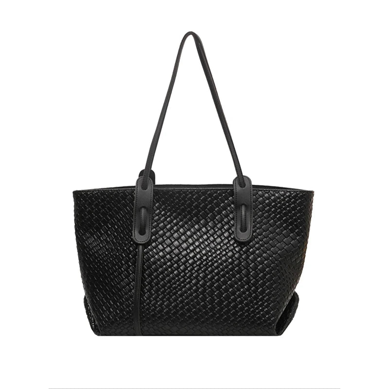 Basketline -- Woven-Texture Shoulder Tote