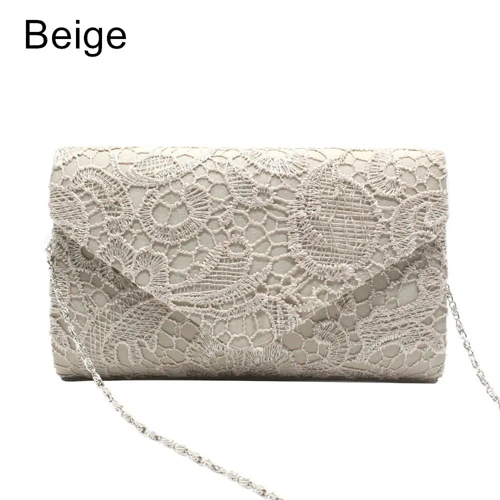 Lace Reverie -- Floral Evening Clutch