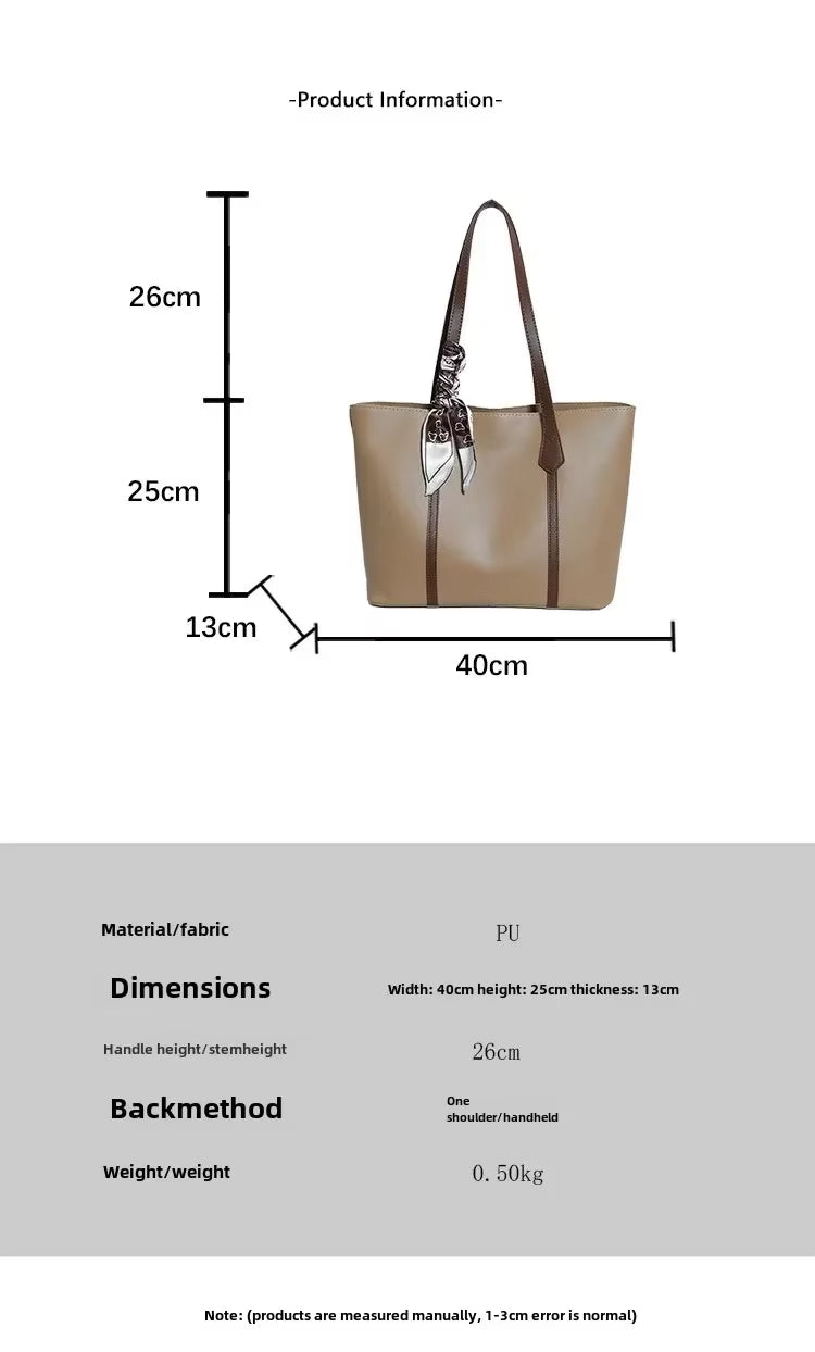 Contour — Contrast-Trim Shoulder Tote