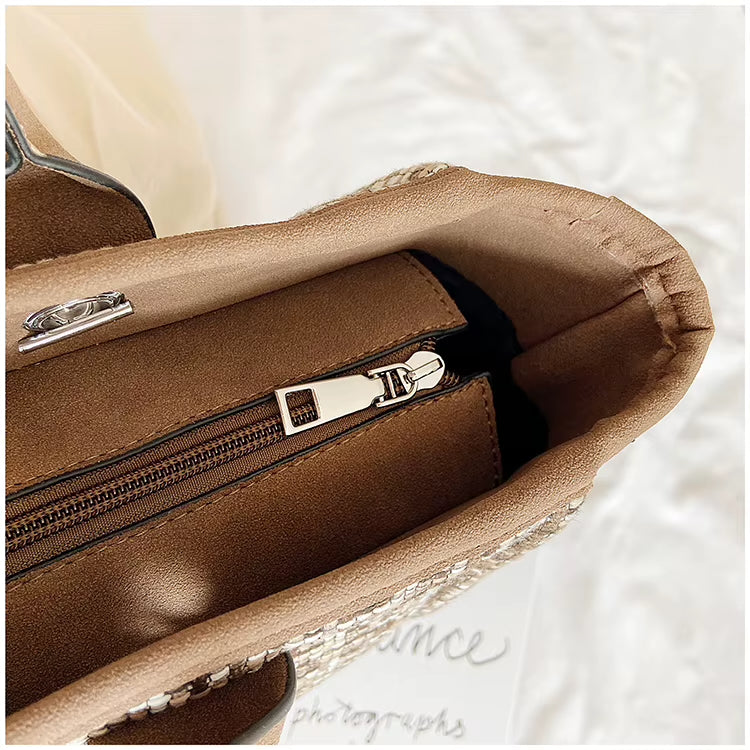 City Weave — Chain-Detail Shopper Tote