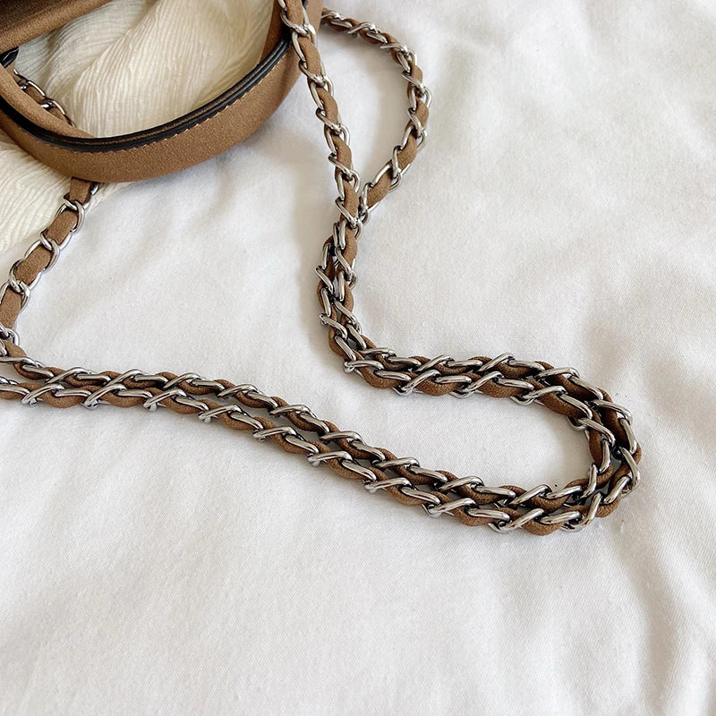City Weave — Chain-Detail Shopper Tote