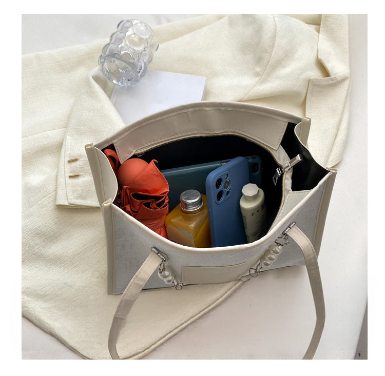Pearl Garland -- Embellished Shoulder Tote
