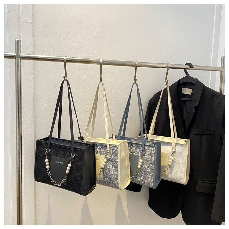 Pearl Garland -- Embellished Shoulder Tote