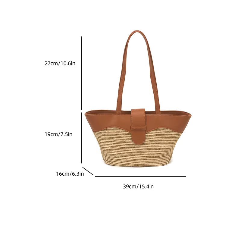 Winged Raffia — Convertible Raffia Tote