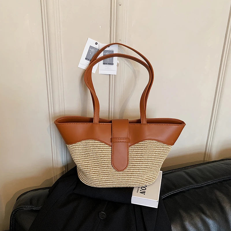 Winged Raffia — Convertible Raffia Tote