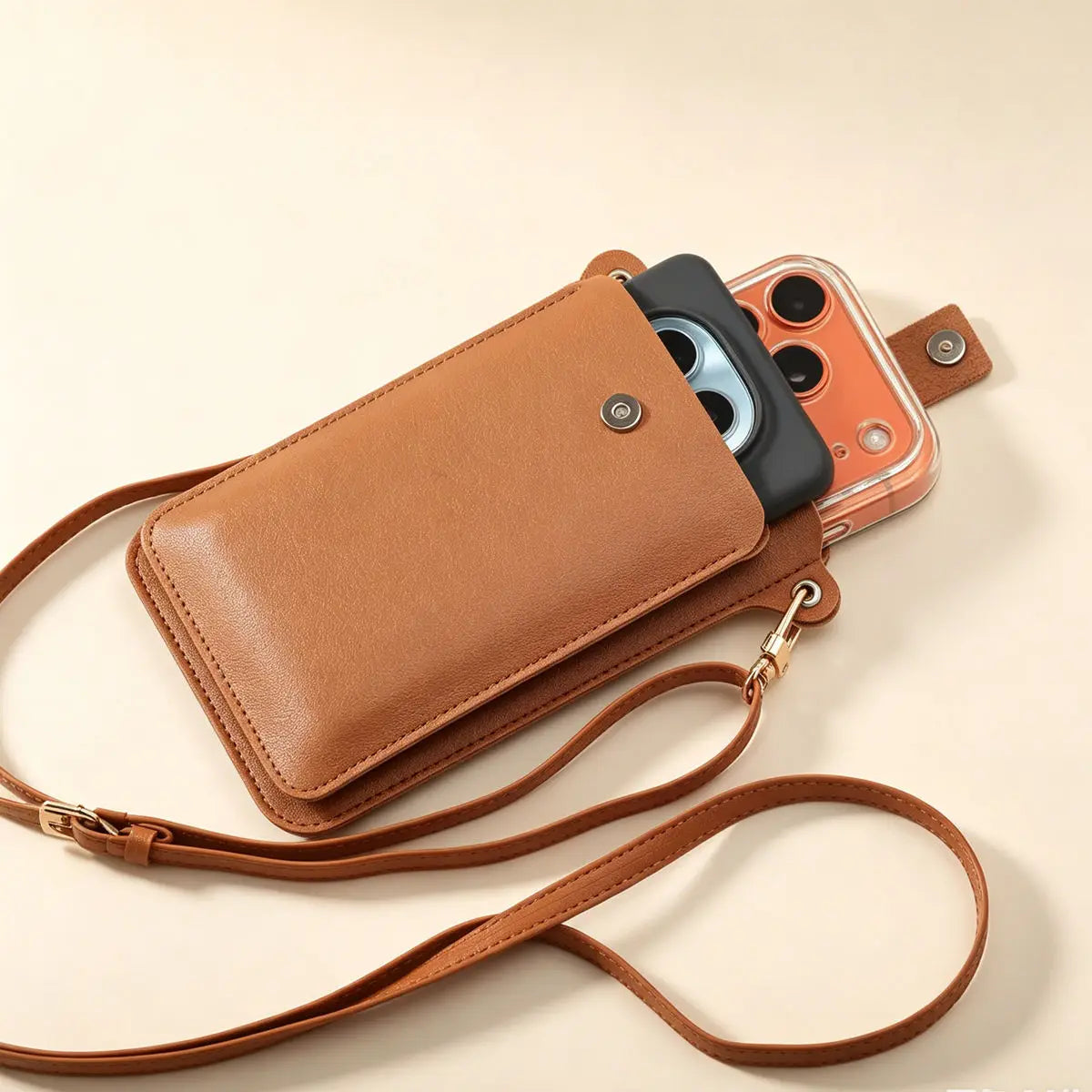 Double Take -- Leather Two-Phone Crossbody