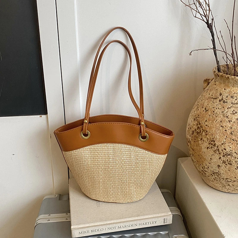 Winged Raffia — Convertible Raffia Tote