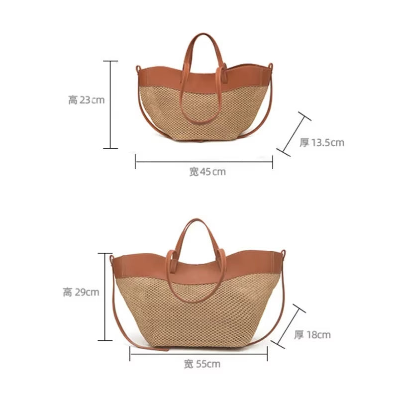 Winged Raffia — Convertible Raffia Tote