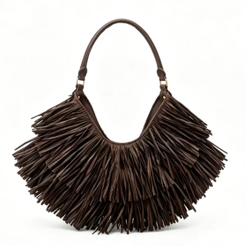 Nomad Fringe — Bohemian Straw-Fringe Bag