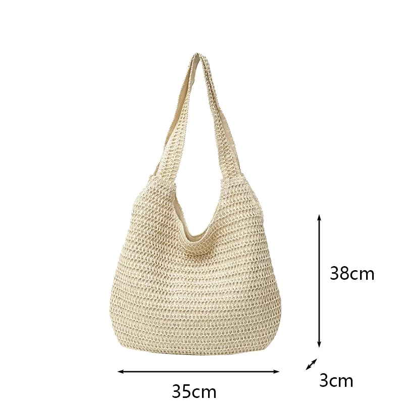 Summer Loop — Woven Rattan Shoulder Bag