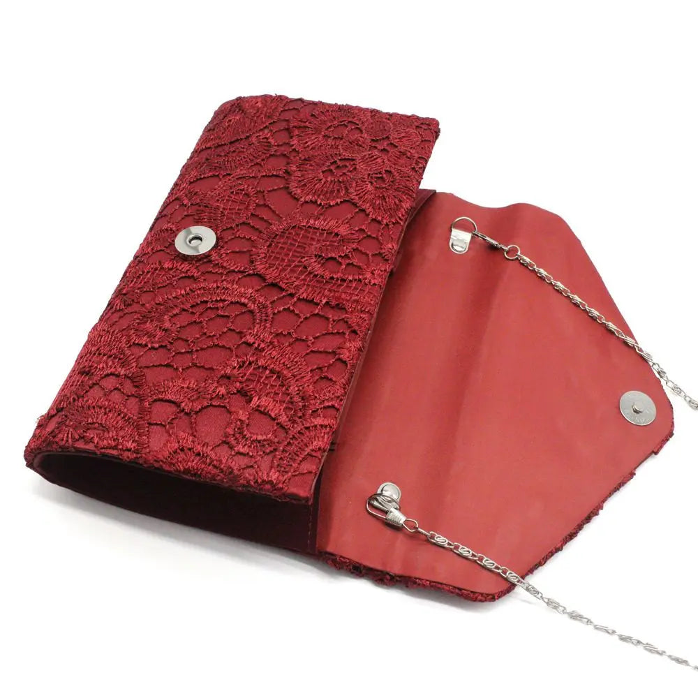 Lace Reverie -- Floral Evening Clutch