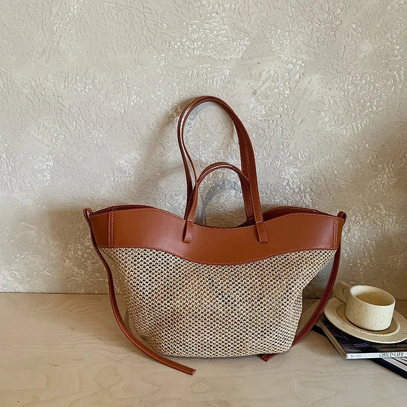 Winged Raffia — Convertible Raffia Tote
