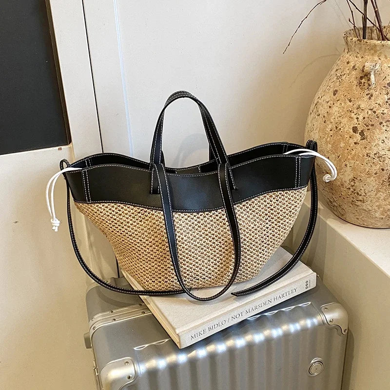 Winged Raffia — Convertible Raffia Tote