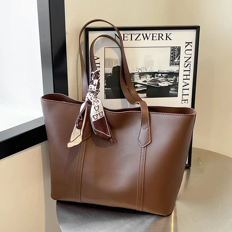 Contour — Contrast-Trim Shoulder Tote