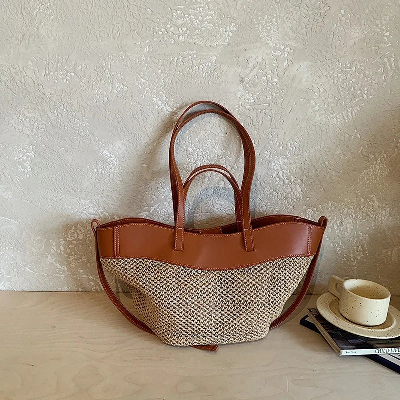 Winged Raffia — Convertible Raffia Tote