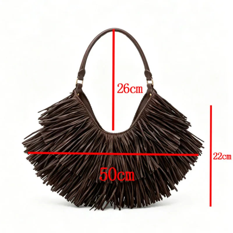 Nomad Fringe — Bohemian Straw-Fringe Bag