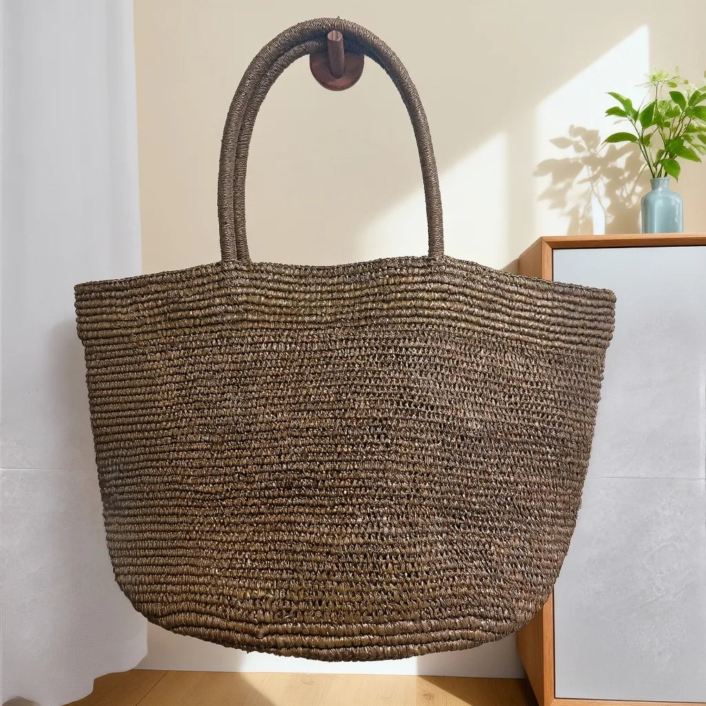 The Market Weave — Handwoven Rattan Tote