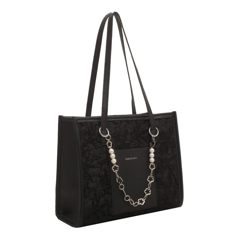 Pearl Garland -- Embellished Shoulder Tote