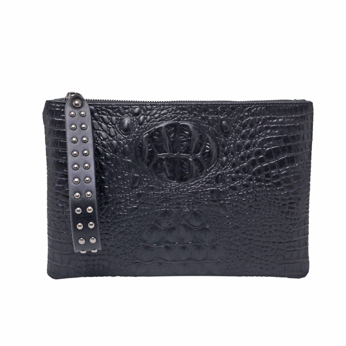 Embossed Envelope --Alligator-Pattern Wristlet Clutch