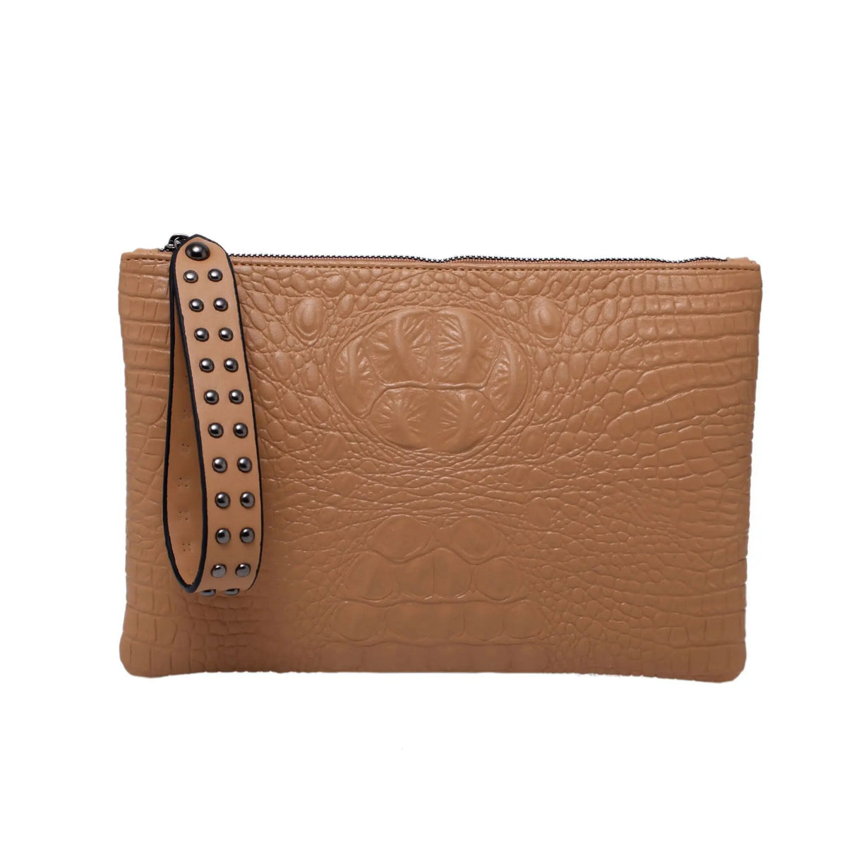 Embossed Envelope --Alligator-Pattern Wristlet Clutch