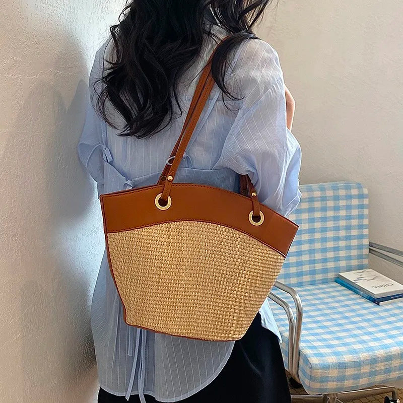 Winged Raffia — Convertible Raffia Tote
