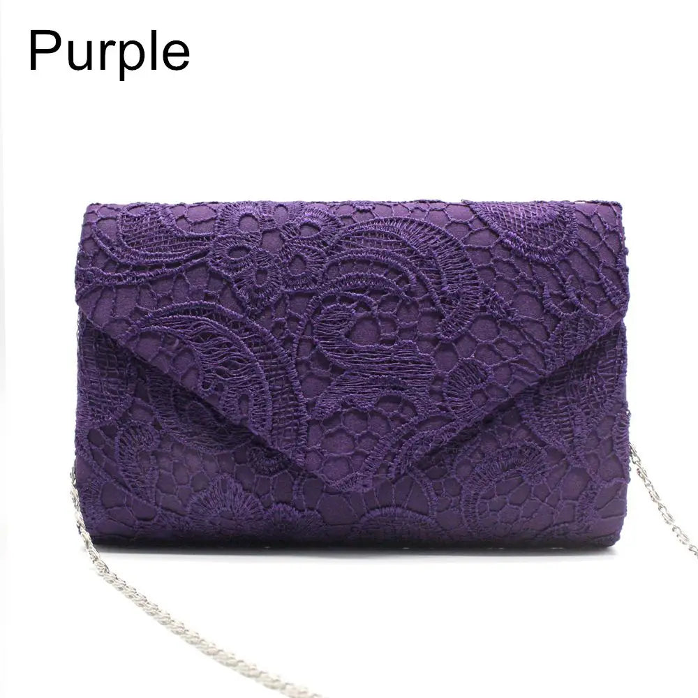 Lace Reverie -- Floral Evening Clutch