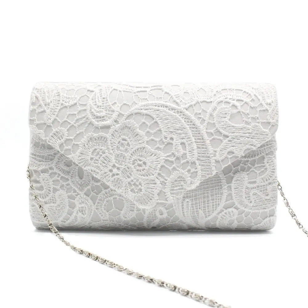 Lace Reverie -- Floral Evening Clutch