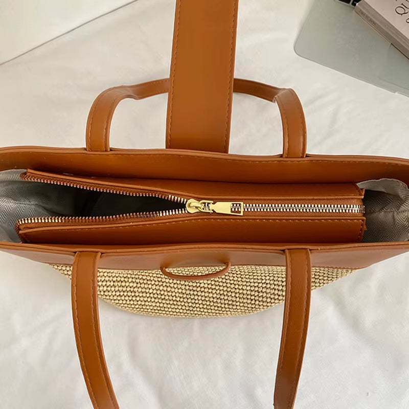 Winged Raffia — Convertible Raffia Tote