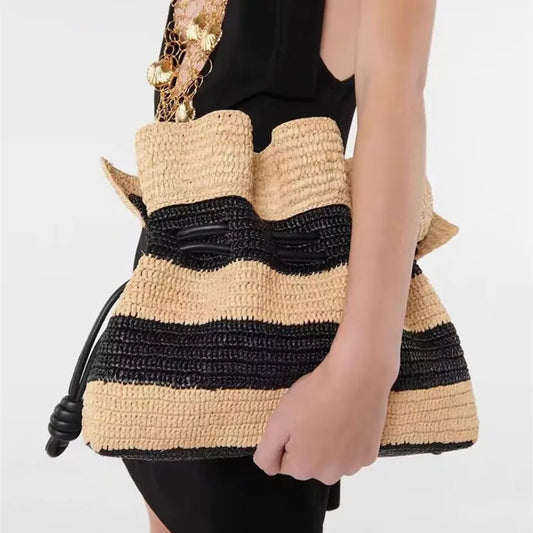 Cabana Stripe — Braided Shoulder Bag
