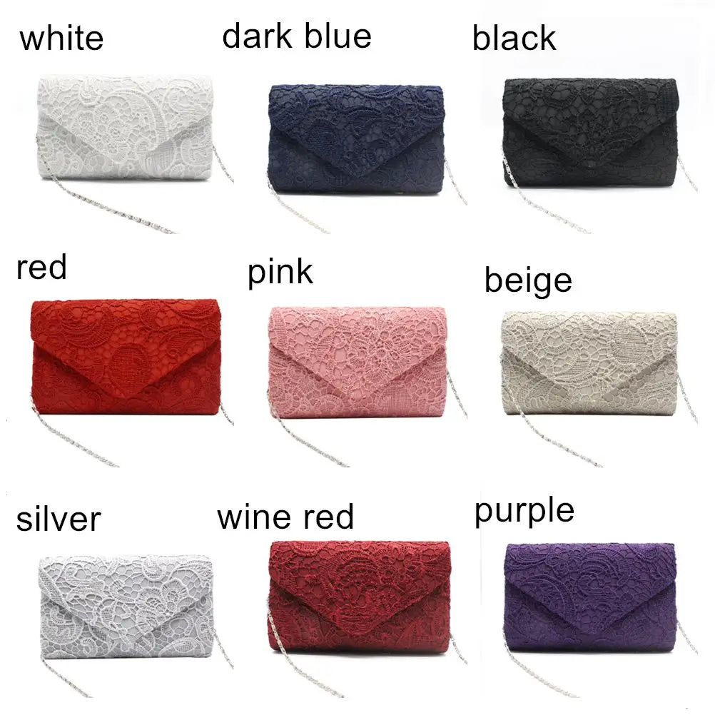 Lace Reverie -- Floral Evening Clutch