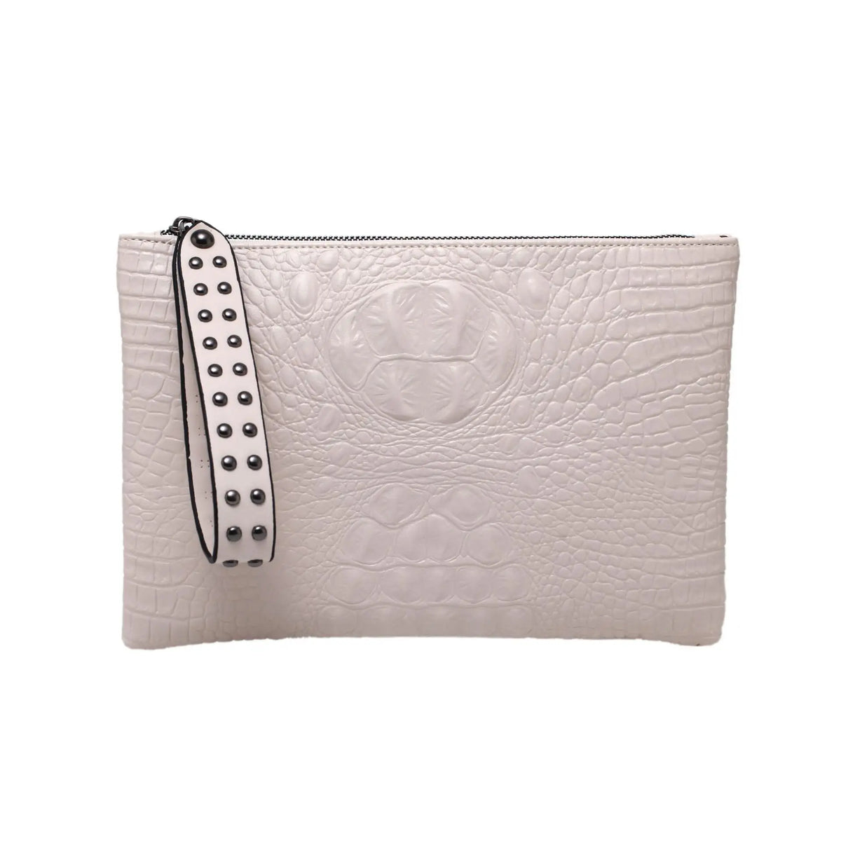 Embossed Envelope --Alligator-Pattern Wristlet Clutch