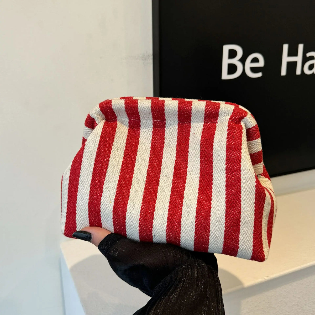 Gallery Stripe — Framed Textile Clutch