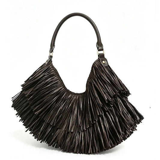 Nomad Fringe — Bohemian Straw-Fringe Bag