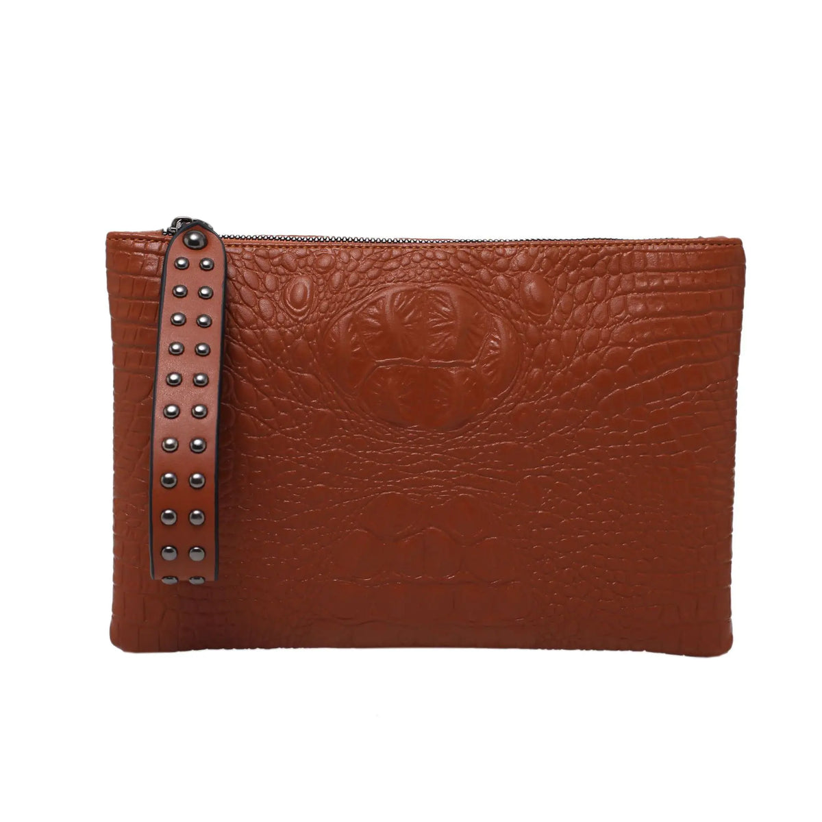 Embossed Envelope --Alligator-Pattern Wristlet Clutch