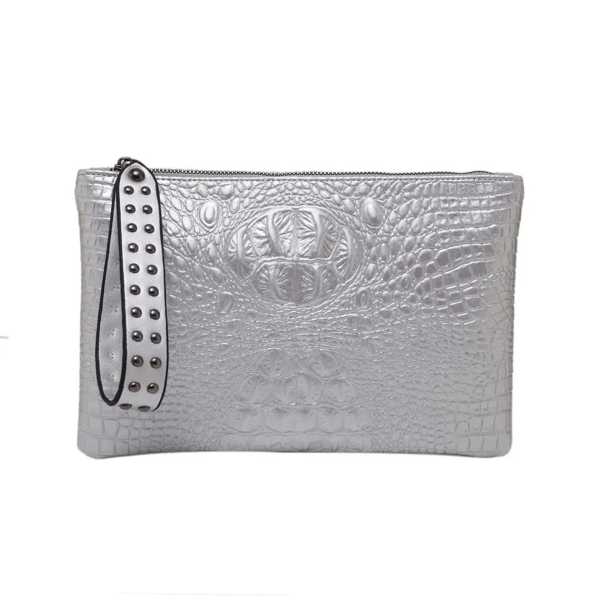 Embossed Envelope --Alligator-Pattern Wristlet Clutch