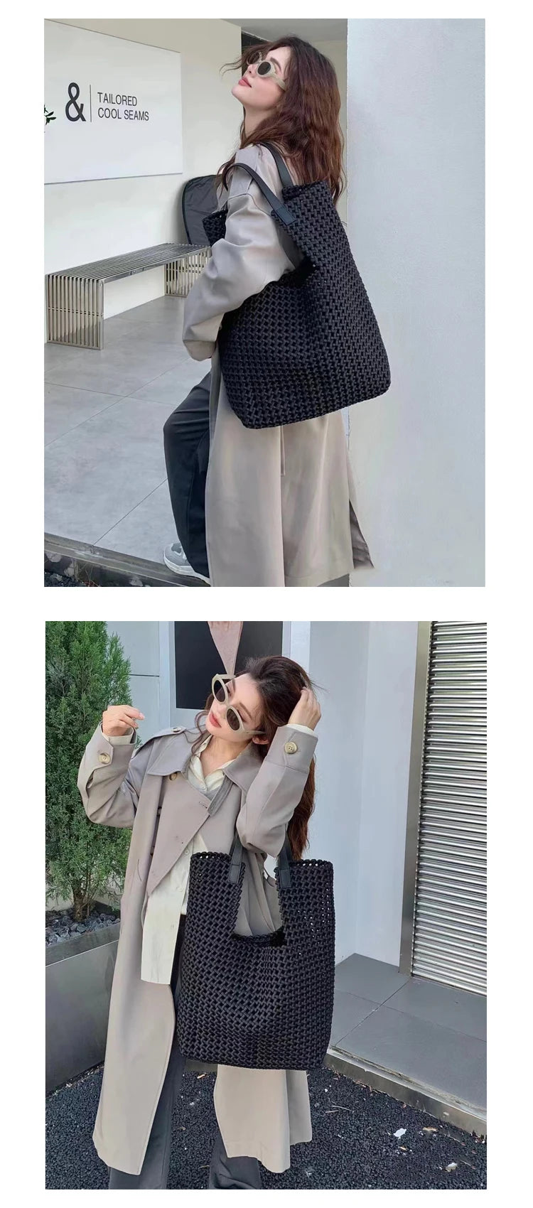 Soft Geometry — Woven Neoprene Tote