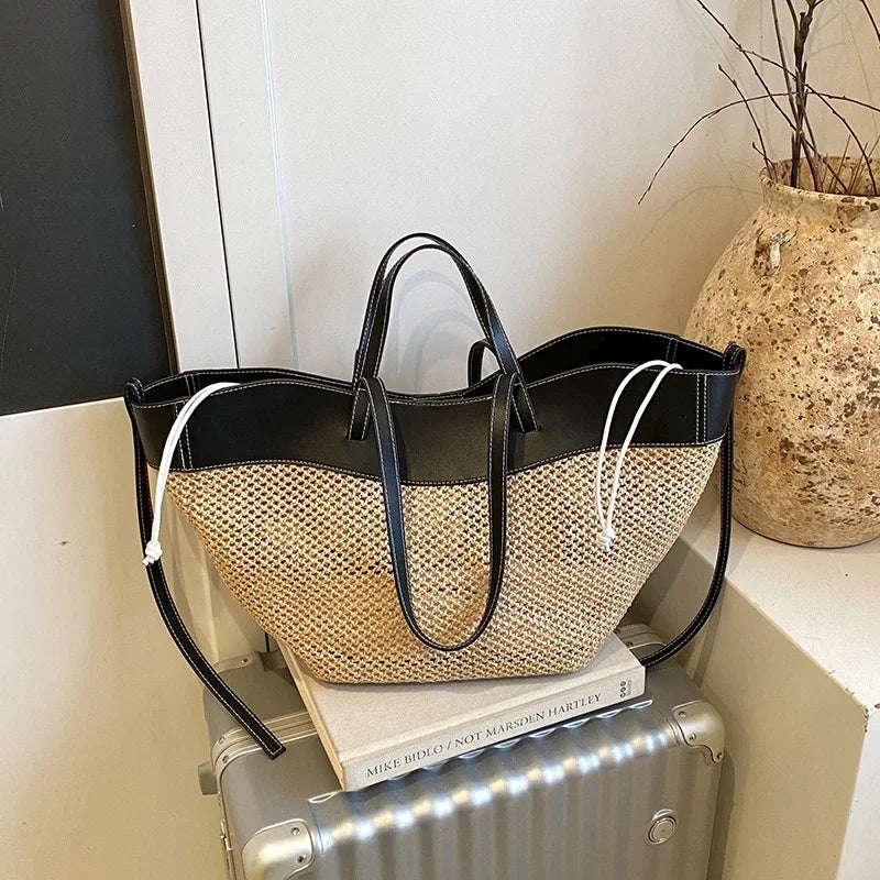 Winged Raffia — Convertible Raffia Tote