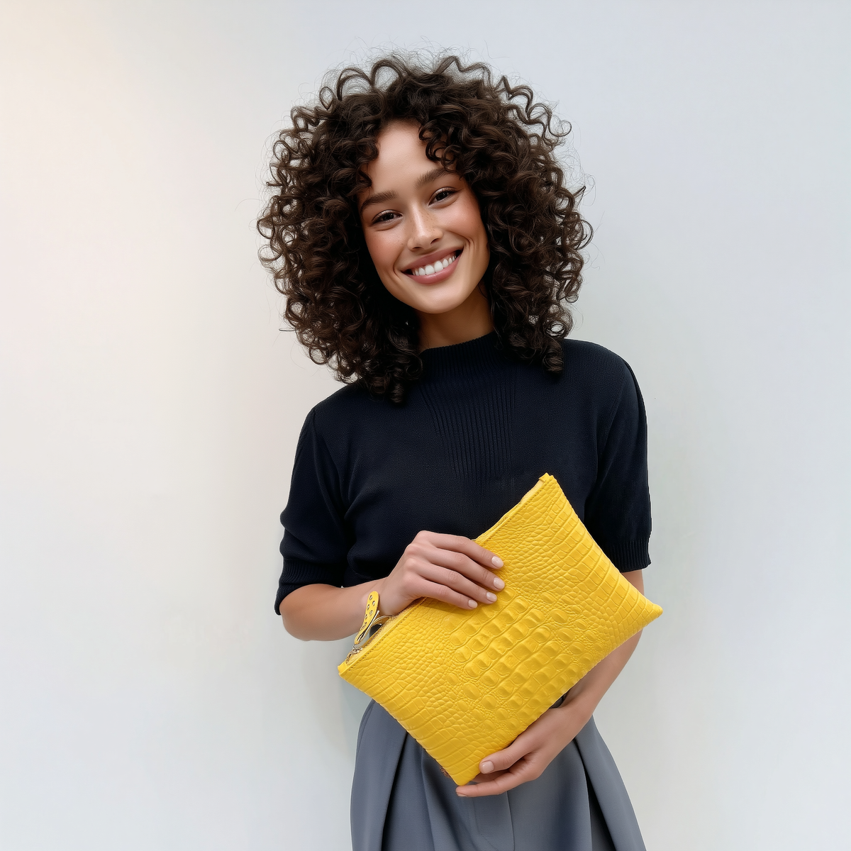 Embossed Envelope --Alligator-Pattern Wristlet Clutch