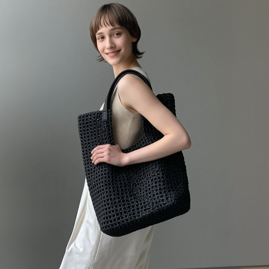 Soft Geometry — Woven Neoprene Tote