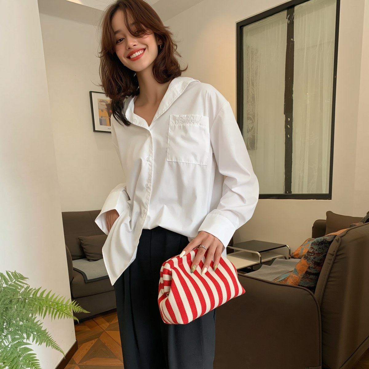 Gallery Stripe — Framed Textile Clutch