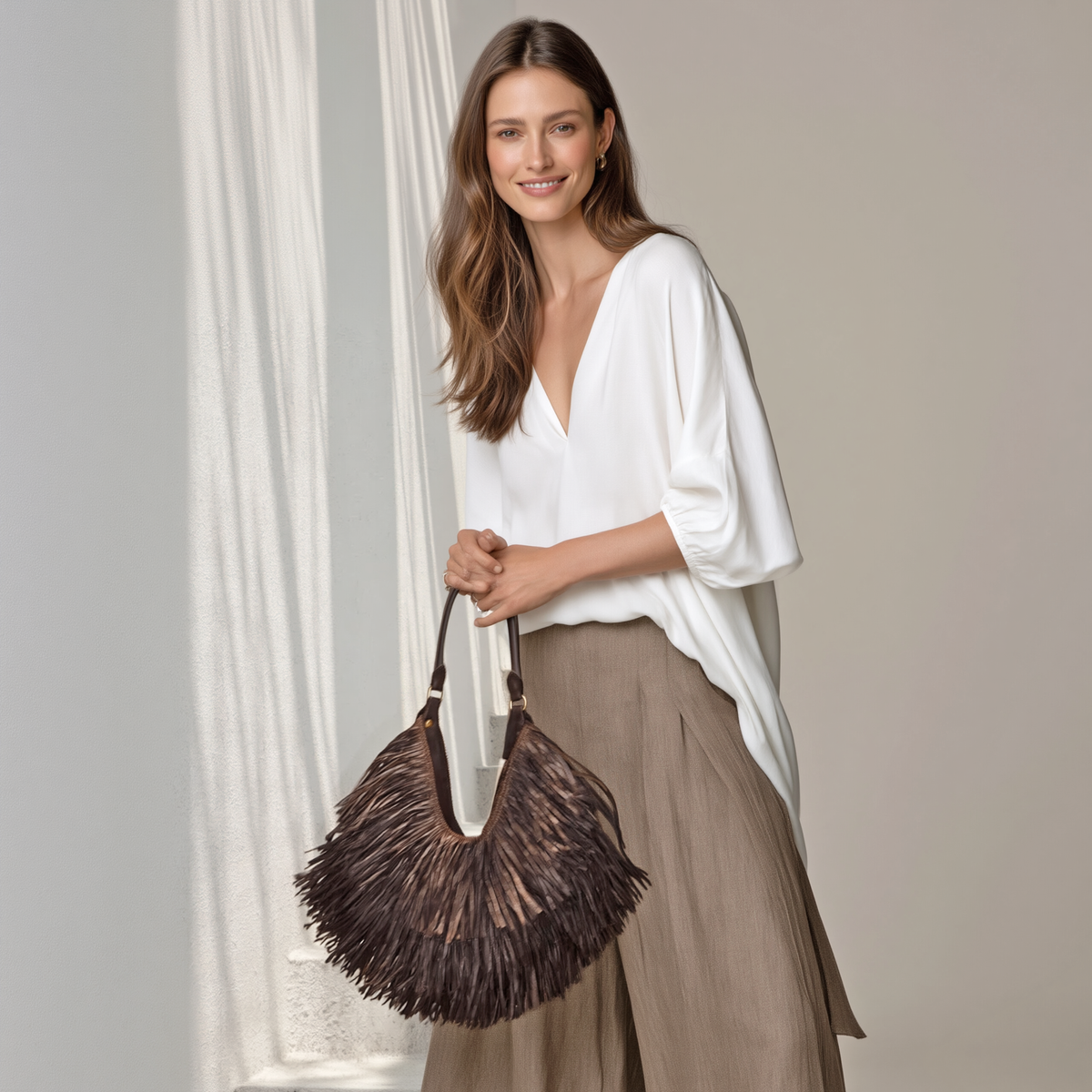 Nomad Fringe — Bohemian Straw-Fringe Bag