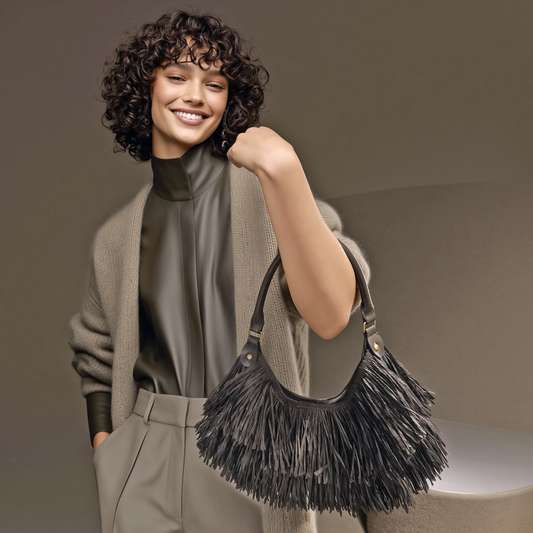 Nomad Fringe — Bohemian Straw-Fringe Bag