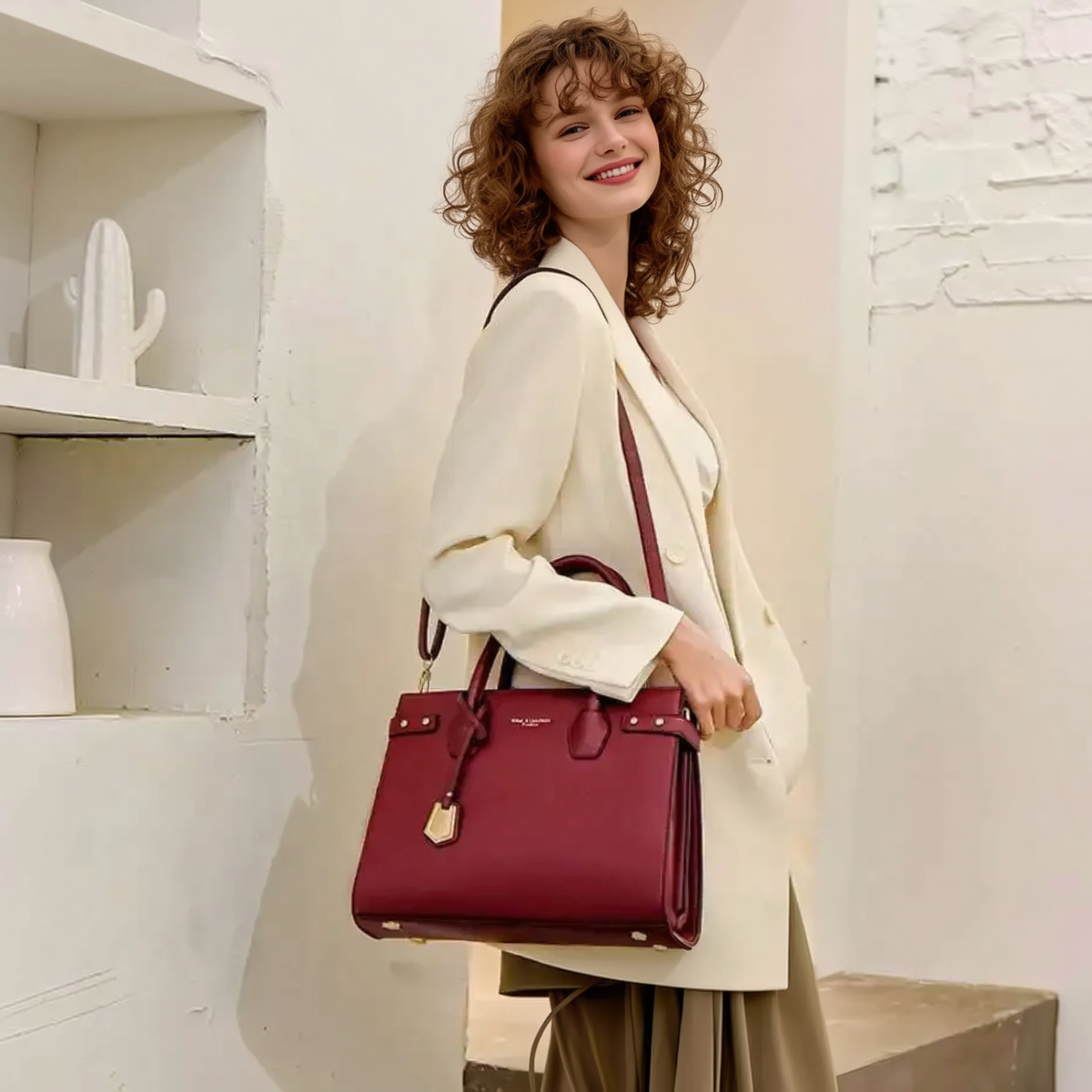 The Curator — Compartmented Top-Handle Satchel