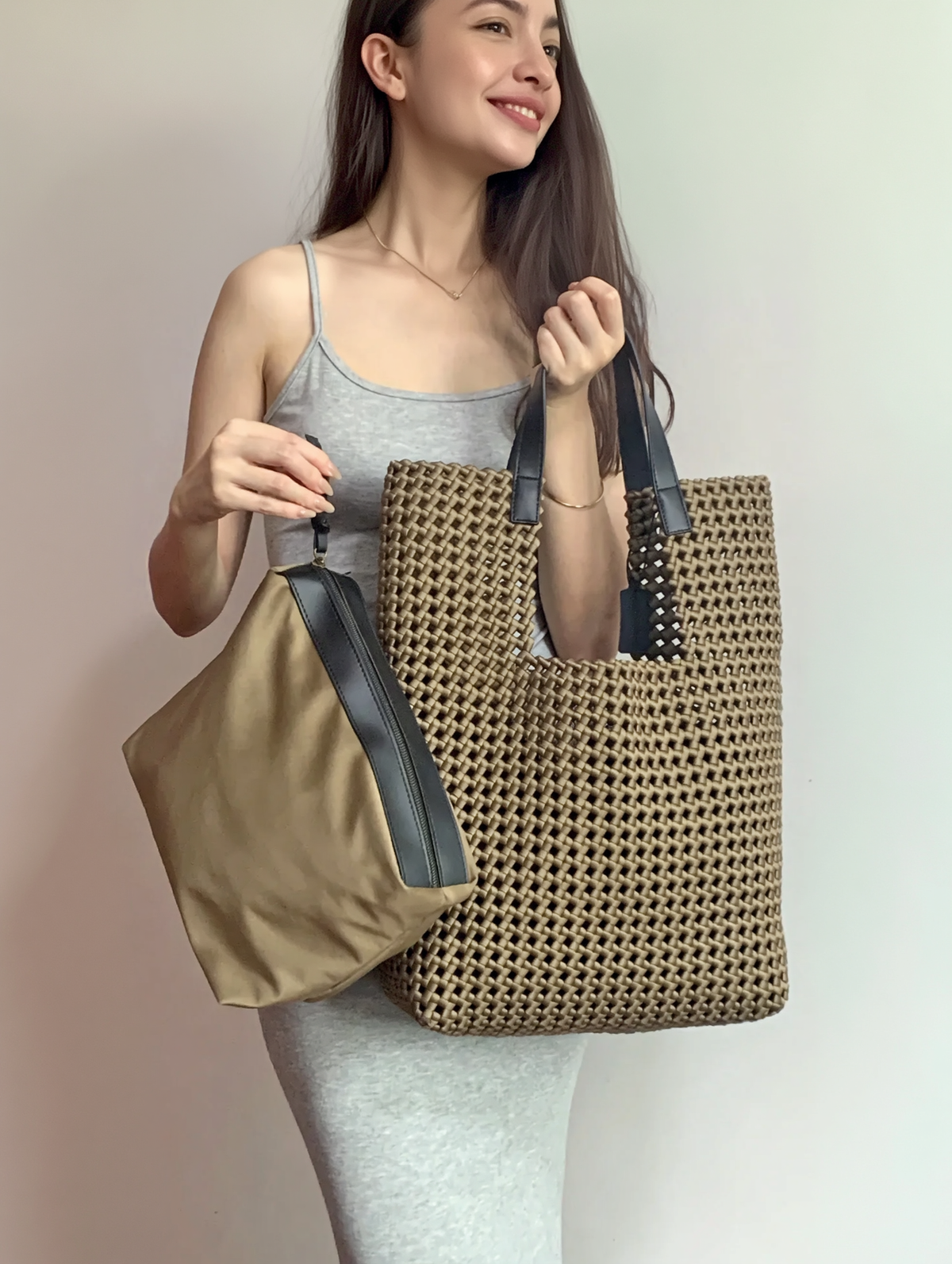 Soft Geometry — Woven Neoprene Tote