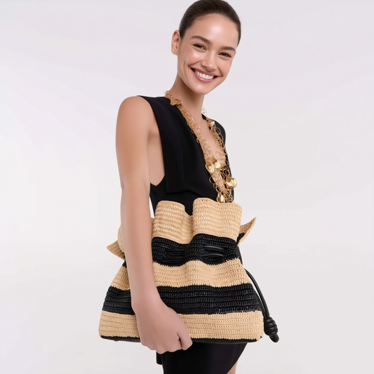 Cabana Stripe — Braided Shoulder Bag